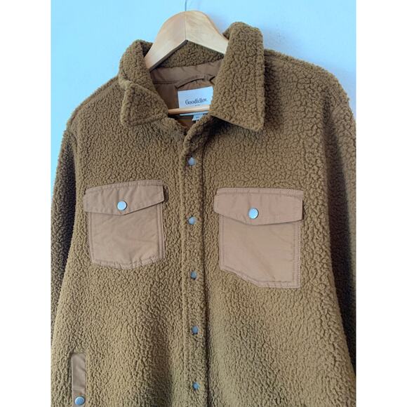 GOODFELLOW Tan Sherpa Snap Front Jacket - Picture 3 of 6